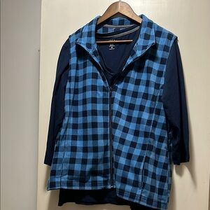 Riders by Lee Blue and dark blue Plaid Vest